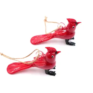 Murano Sculpture Crafts Decoration Lampwork Animal Hanging Handmade Unique Glass Bird Figurines