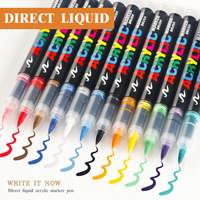 Ensemble de 366 couleurs de marqueurs de peinture acrylique à base d'eau, pointe pinceau souple, étui de transport portable, nuancier de couleurs, pour artistes, croquis en extérieur