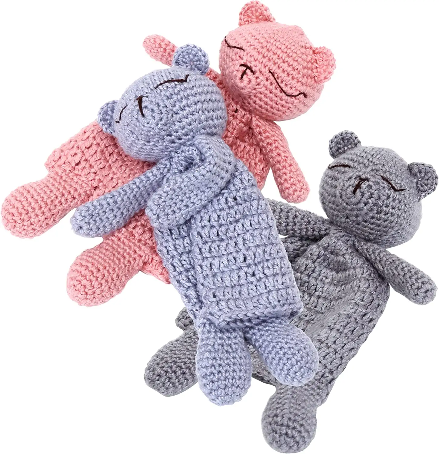 Großhandel Baby Bunny Rabbit Plüsch Gefüllte Handgemachte gestrickte Tiers pielzeug Baby Schlafs pielzeug Neugeborene Geschenk 100% Handmade (Grau)