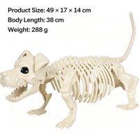Squelette de chien en plastique de 90 cm et 165 cm, support de déguisement moderne et terrifiant pour Halloween, jouet d'horreur pour adulte, idéal pour cosplay, mascarade, festival, maison