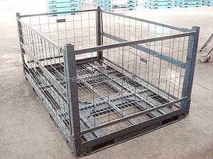 Euro tùy chỉnh wlded kho sơn tĩnh điện đóng mở <span class=keywords><strong>Stackable</strong></span> hậu cần cứng nhắc thép dây kim loại lưới lưu trữ Pallet lồng - Product Image 6