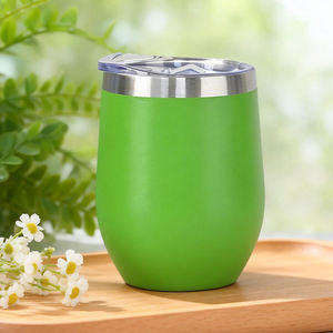 Gobelet à vin isotherme à double paroi en acier inoxydable 12 oz sans BPA, anti-fuite, prêt pour les voyages - Product Image 1
