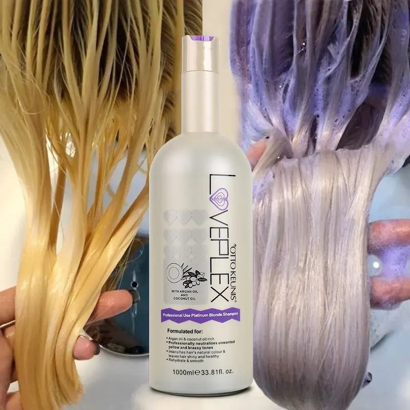 Keratin Professional Salon Treatment Anti-Brassy Purple Toner Shampoo für blondes Haar Halten Sie keinen gelben Effekt
