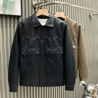 Nouvelle Veste en Cuir Tendance Automne 2026 pour Homme – Style Décontracté et Col Personnalisé – Manteau en Cuir Élégant