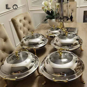 מפעל ישיר נירוסטה אלכוהול חימום סיר מרק כיסוי גלוי צורה סגלגל מזנון להציג סיר חם לבתי מלון מסעדות - Product Image 2