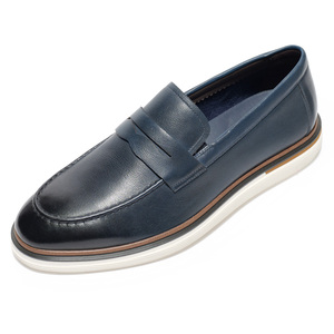 Mocassins décontractés pour hommes en cuir souple, semelle blanche, <span class=keywords><strong>chaussures</strong></span> d'été noires, <span class=keywords><strong>chaussures</strong></span> de tous les jours pour hommes - Product Image 4
