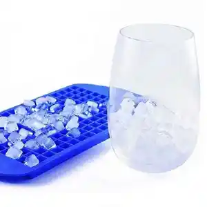 Reusable 160 Mini Square Ice Molds Drink Frozen Round Ball Folding Silicone Ice Cube Tray