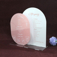 Cartes de Menu élégantes en acrylique blanc fête de mariage cartes de numéros de Table carte de lieu de célébration