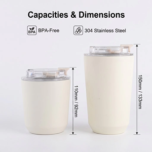 Vente en gros de tasses à café isothermes en acier inoxydable 304 écologiques, conserveront les boissons chaudes/froides, couvercle rabattable anti-fuite, cadeaux promotionnels - Product Image 4