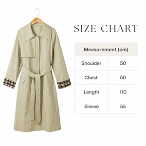 Trench Coat da <span class=keywords><strong>Donna</strong></span> in Misto Cotone, Lungo con Collo a Punta, Chiusura Nascosta, Maniche Raglan, Traspirante, per <span class=keywords><strong>Primavera</strong></span> e Autunno - Product Image 5