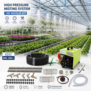 Sistema de Nebulización Portátil de Alta Presión de 4L/min, Bomba de Acero, Alcance de Atomización de 100-120m, Kit para 300-400m², Control Remoto, Refrigeración para Exteriores - Product Image 1