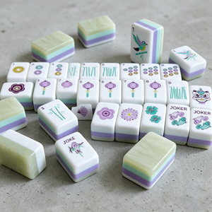Foldable Modern 4-Tier Pearl Green Case American <b>Mahjong</b> <b>Set</b> with Acrylic Tiles, Family & Casino Game, Holiday Gift - Product Image 2