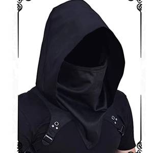 Cape à capuche d'assassin médiéval MS, cape de cosplay d'Halloween, ensemble écharpe tactique coupe-vent pour l'extérieur - Product Image 4