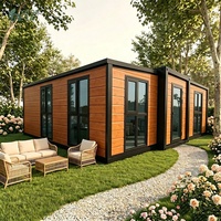Villa de luxe préfabriquée prête à l'emploi OEM, maison conteneur extensible 20ft 40ft, 2 3 4 5 chambres, maisonnette mobile préfabriquée portable