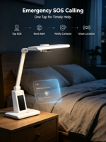 Lámpara de Escritorio Inteligente con IA para el Cuidado de la Salud, con Monitor de Sueño por Radar de 60 GHz, Llamada SOS 4G y Funciones para el Cuidado de Personas Mayores