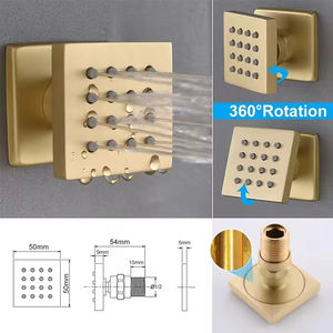 Mitigeur <span class=keywords><strong>de</strong></span> <span class=keywords><strong>douche</strong></span> thermostatique à 3 voies avec affichage LED <span class=keywords><strong>de</strong></span> la température, bouton-poussoir, en laiton, 12 pouces, finition or brossé, design moderne - Product Image 6