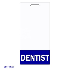 Mix Style Série Professionnelle Nom Étiquette Vertical Badge Copain Bordure Bleue pour Dentiste Enseignant Travailleur Social Porte-Badge Accessoire - Product Image 3
