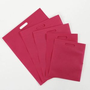 Bolsa de compras portátil de tela no tejida spunbond con bolsillo plano, perforada con cuatro agujeros, para tiendas de ropa y supermercados, con espacio para publicidad. - Product Image 2