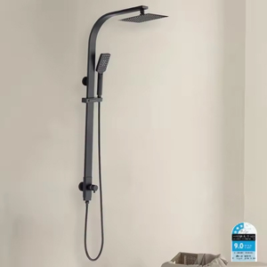 Ensemble <span class=keywords><strong>de</strong></span> <span class=keywords><strong>douche</strong></span> thermostatique en laiton noir avec <span class=keywords><strong>barre</strong></span> coulissante à jet <span class=keywords><strong>de</strong></span> pluie et poignée unique, design contemporain pour salle <span class=keywords><strong>de</strong></span> bain d'hôtel - Product Image 4