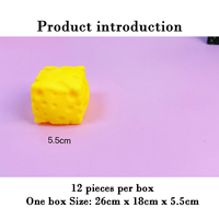 Juguete Antiestrés de Queso Grande de 5.5 CM, Juguetes para Apretar con Forma de Queso con Caja de Papel, Juguete para Aliviar el Estrés, Juguetes Promocionales