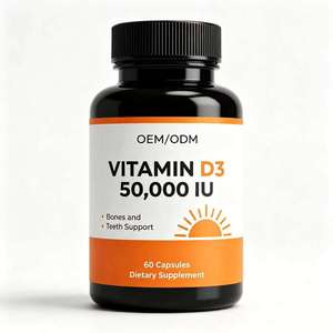 Cápsulas de Vitamina D3 K2 OEM/ODM 5000 UI, Suplemento de Colecalciferol, Mantiene la Densidad Ósea, Protege la Salud Cardiovascular para Adultos - Product Image 1
