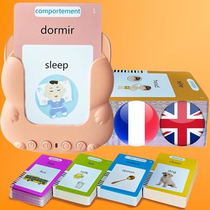 Tarjetas de Memoria Flash Bilingües en Inglés y Francés para Niños, Juguete Educativo Temprano para Niños Pequeños - Product Image 1
