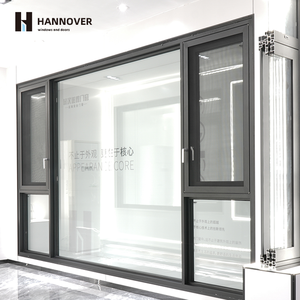 NFRC kasırga geçirmez darbe pencere enerji tasarrufu düşük E cam termal mola kanatlı alüminyum pencereler ve Villa için kapılar - Product Image 1