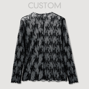 Hesayep Camicetta Estiva Casual da <span class=keywords><strong>Donna</strong></span> Best Seller, Top Floreale a Maniche Lunghe Stile Western, <span class=keywords><strong>Camicia</strong></span> con Collo Alto, Blusa <span class=keywords><strong>Trasparente</strong></span> - Product Image 3