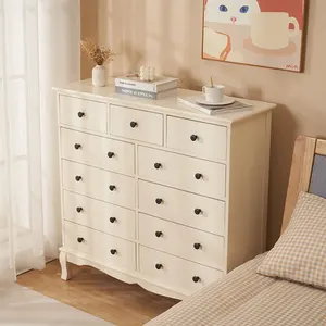 Furnitur rumah berdiri bebas Unit kayu dada kabinet penyimpanan kayu dengan laci penyimpanan