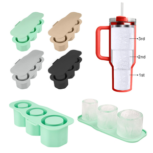 Moule à glaçons en silicone <span class=keywords><strong>3</strong></span> tailles pour gobelet Stanley, fabricant <span class=keywords><strong>de</strong></span> glaçons cylindriques avec couvercle, vente en gros directe d'usine - Product Image 2