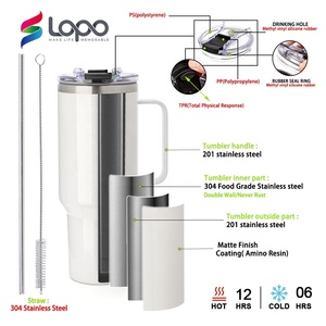 Nouveau gobelet à sublimation en acier inoxydable 40 Oz 40 Oz anti-fuite en gros avec poignée <span class=keywords><strong>amovible</strong></span> - Product Image 4
