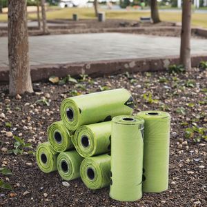 Sacs à déjections canines biodégradables et compostables en PE rétractable pour un environnement propre - Product Image 1