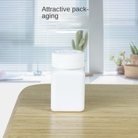Flacon carré en PE pour compléments alimentaires, 60 ml, blanc, en plastique opaque, pour pilules, capsules, comprimés, avec joint sécurisé