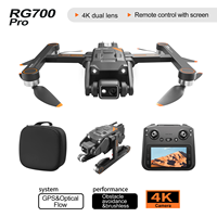 Drone en plastique RG700 Pro pour débutants, grand écran, caméra double 4K HD, retour automatique GPS, quadricoptère sans balais, évitement d'obstacles, WiFi 5G FPV