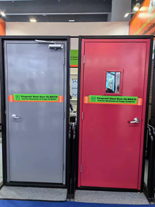 Puerta cortafuego de acero CHANGYI y puertas cortafuegos de metal a la venta puertas compuestas clasificadas contra incendios comerciales de color negro - Product Image 5