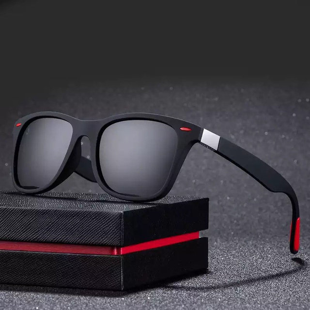OEM Sports Sunglasses UV400 Polarized Lenses New Design Square Men's Sunglasses Sports Cycling Eyewear Black White PC Frames