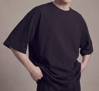 Kaos Pria Lengan Pendek Basic Heavyweight Gaya Minimalis Kasual untuk Sehari-hari
