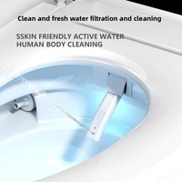 Ensemble WC intelligent avec bidet, ouverture automatique du couvercle, commande vocale, toilette intégrée pour la maison, bouclier en mousse intégré
