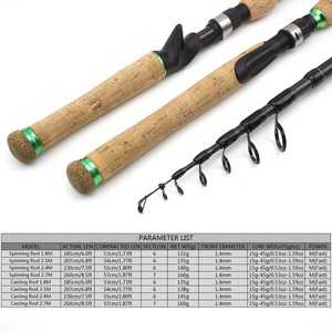 Canne à pêche télescopique Wildtrek 24T en carbone haute performance 1,8M-2,7M, action rapide, guides en céramique, canne spinning portable pour la pêche en lac, ruisseau et au bar. - Product Image 3