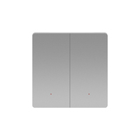 Interrupteurs muraux intelligents 2 gangs 3 voies, norme UE/Royaume-Uni, en verre et PC, compatibles Alexa Smart Life, pour réseau Wi-Fi, avec LED colorées