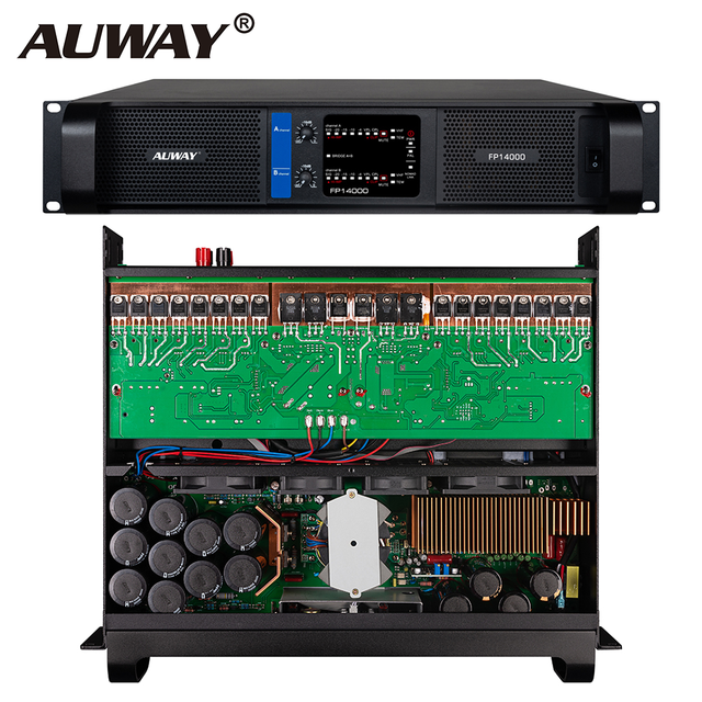 Factory Price FP14000Q 2 Channel 2x2350W High-Power Digital Power Amplifier Metal 2U Rack Mount