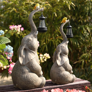 Lanterna a Forma <span class=keywords><strong>di</strong></span> Elefante in Resina Fatta a Mano, Luce Decorativa Solare per Esterni, Impermeabile per Cortile, Vialetto e Giardino - Product Image 4