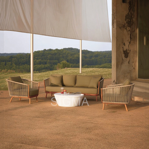 Tessuto impermeabile resistente in metallo <span class=keywords><strong>alluminio</strong></span> e Set divano componibile da giardino - Product Image 3