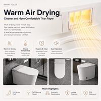 WC intelligent automatique CUPC avec bidet intégré, séchage à l'air, évacuation en S et télécommande incluse