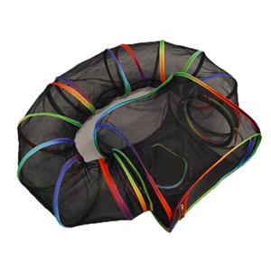 <span class=keywords><strong>Cage</strong></span> pour animaux de compagnie carrée 2 en 1 avec tunnel de type U Facile à ouvrir et à plier Filet en maille coloré pour chat et chien Fermeture à glissière Plateau en plastique - Product Image 2