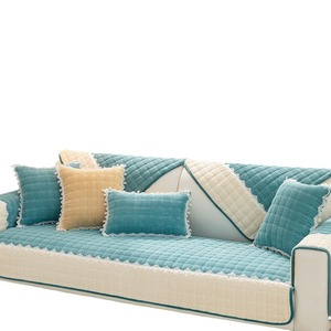 <b>Sofa</b> Cushions Full Set Thickened Flannel Non Slip Winter Plush <b>Cover</b> 190-230cm Solid Color Pad Type Machine Washable - Product Image 5