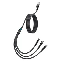 Câble de données pour téléphone portable 4 en 1 avec charge super rapide 120W, Type-C/Micro/IOS, lumière LED, charge flash 6A, gaine TPE pour utilisation en voiture et imprimante