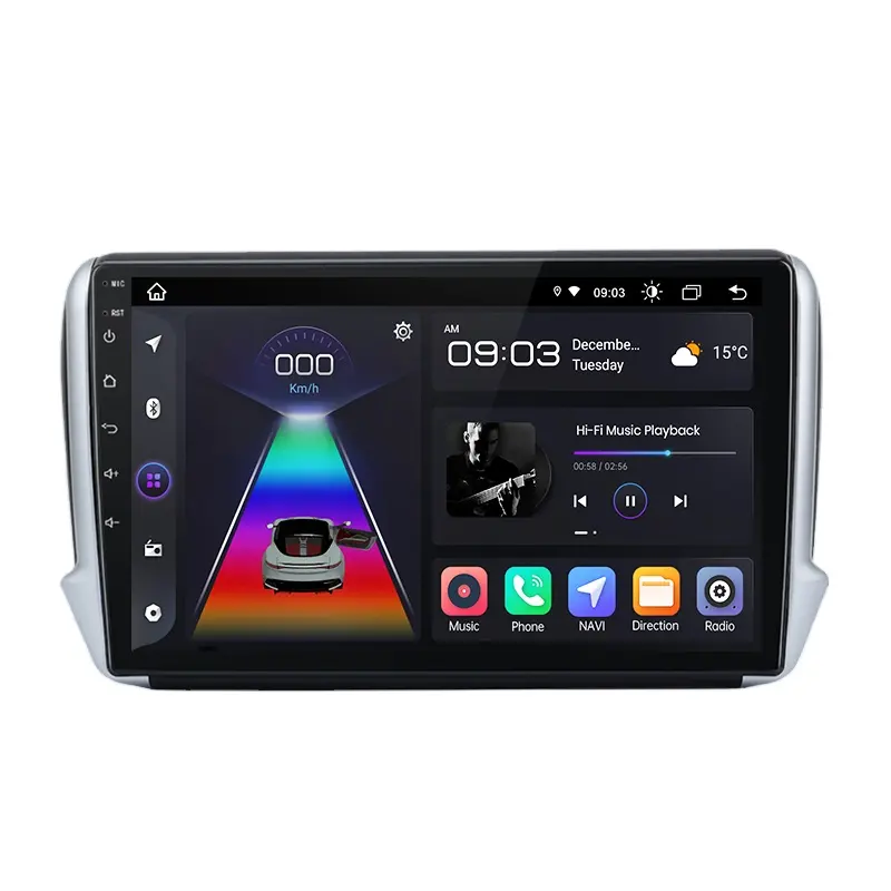 Junsun V1 pro Android 12 için Peugeot 208 2008 2013-2017 CarPlay multimedya Android oto Peugeot 208 için araba radyo Android 6G RAM