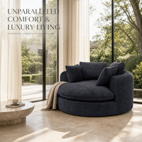 Canapé lounge rond scellé sous vide, fauteuil d'appoint surdimensionné en peluche pour hall d'appartement