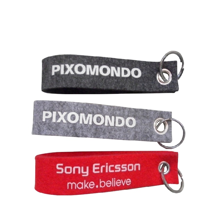 Дешевые оптовые частные брендовые двухсторонние сублимационные печатные логотипы фетровые брелоки с индивидуальным принтом для рекламы